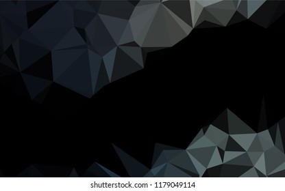 Dark Black vector abstract mosaic background. Glitter abstract illustration with an elegant design. The best triangular design for your business.