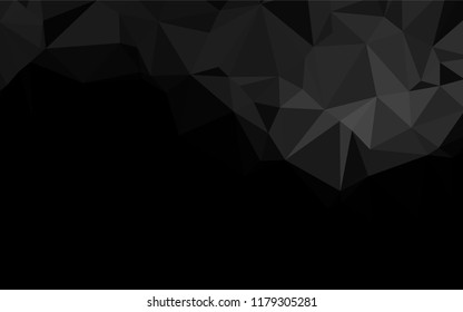 Dark Black vector abstract mosaic backdrop. Creative geometric illustration in Origami style with gradient. Brand new design for your business.