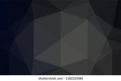 Dark Black vector abstract mosaic backdrop. Modern geometrical abstract illustration with gradient. Brand new style for your business design.