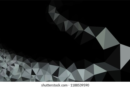 Dark Black vector abstract mosaic backdrop. Geometric illustration in Origami style with gradient.  Triangular pattern for your business design.