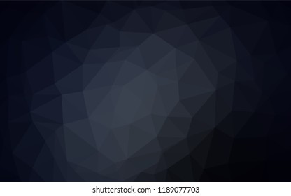 Dark Black vector abstract mosaic background. Triangular geometric sample with gradient.  A new texture for your design.