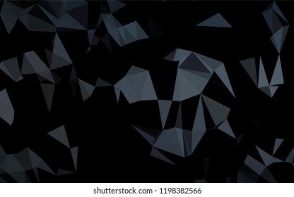 Dark Black vector abstract mosaic backdrop. A sample with polygonal shapes. Brand new design for your business.