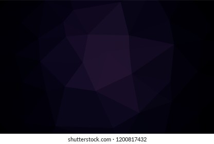 Dark Black vector abstract mosaic background. Brand new colored illustration in blurry style with gradient. Triangular pattern for your business design.