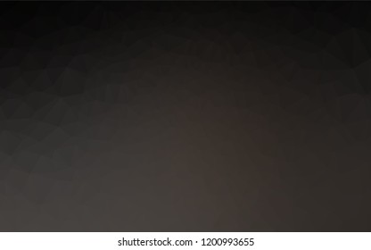 Dark Black vector abstract mosaic background. Triangular geometric sample with gradient.  A completely new design for your business.