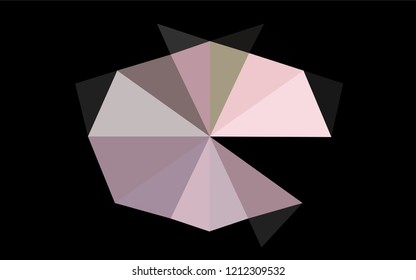 Dark Black vector abstract mosaic backdrop. Geometric illustration in Origami style with gradient.  The best triangular design for your business.
