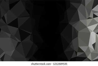Dark Black vector abstract mosaic background. An elegant bright illustration with gradient. The best triangular design for your business.