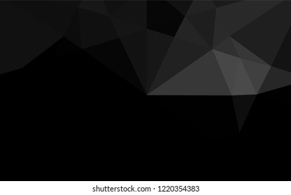 Dark Black vector abstract mosaic background. Creative geometric illustration in Origami style with gradient. Brand new design for your business.