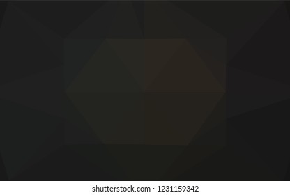 Dark Black vector abstract mosaic background. Triangular geometric sample with gradient.  A new texture for your design.