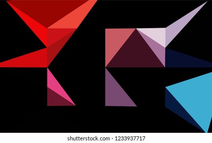 Dark Black vector abstract mosaic backdrop. Colorful abstract illustration with gradient. A new texture for your design.