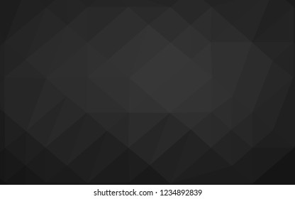 Dark Black vector abstract mosaic backdrop. Shining illustration, which consist of triangles. New texture for your design.