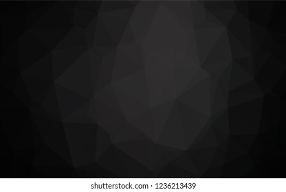 Dark Black vector abstract mosaic background. Geometric illustration in Origami style with gradient.  Triangular pattern for your business design.