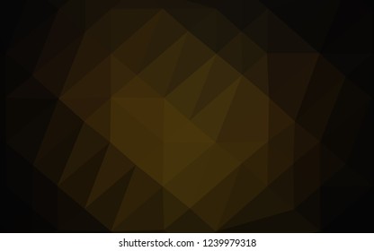 Dark Black vector abstract mosaic pattern. Geometric illustration in Origami style with gradient. Template for your brand book.