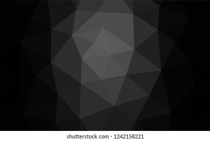 Dark Black vector abstract mosaic background. Modern geometrical abstract illustration with gradient. Brand new design for your business.