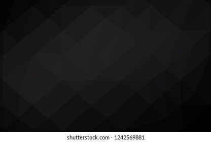 Dark Black vector abstract mosaic pattern. A vague abstract illustration with gradient. Template for a cell phone background.