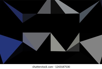Dark Black vector abstract mosaic backdrop. Triangular geometric sample with gradient.  The best triangular design for your business.