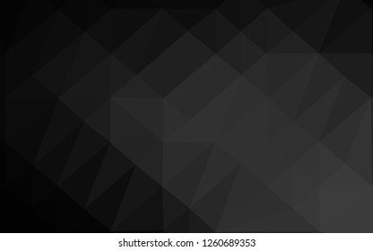Dark Black vector abstract mosaic background. An elegant bright illustration with gradient. Triangular pattern for your business design.