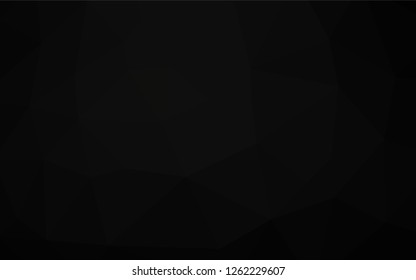 Dark Black vector abstract mosaic pattern. Triangular geometric sample with gradient.  The polygonal design can be used for your web site.