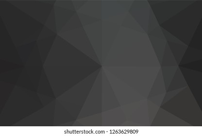 Dark Black vector abstract mosaic background. Geometric illustration in Origami style with gradient.  Brand new style for your business design.