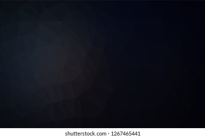 Dark Black vector abstract mosaic backdrop. Triangular geometric sample with gradient.  The template can be used as a background for cell phones.