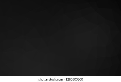 Dark Black vector abstract mosaic background. Colorful illustration in Origami style with gradient.  New texture for your design.