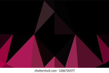 Dark Black vector abstract mosaic backdrop. Geometric illustration in Origami style with gradient.  A completely new template for your business design.