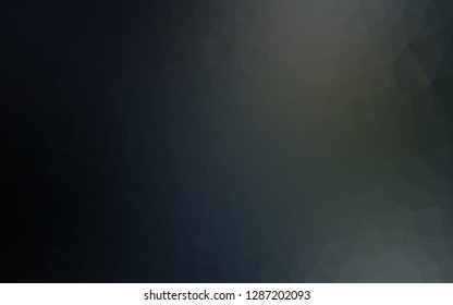 Dark Black vector abstract mosaic pattern. Triangular geometric sample with gradient.  The best triangular design for your business.