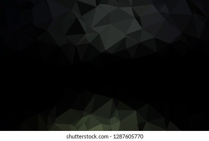 Dark Black vector abstract mosaic backdrop. A vague abstract illustration with gradient. The best triangular design for your business.