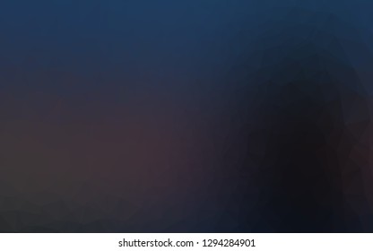 Dark Black vector abstract mosaic backdrop. Triangular geometric sample with gradient.  New texture for your design.