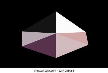 Dark Black vector abstract mosaic background. Colorful illustration in Origami style with gradient.  Brand new design for your business.