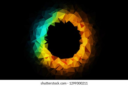 Dark Black vector abstract mosaic background. Colorful abstract illustration with gradient. The best triangular design for your business.