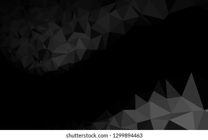 Dark Black vector abstract mosaic pattern. Creative illustration in halftone style with gradient. Completely new template for your business design.