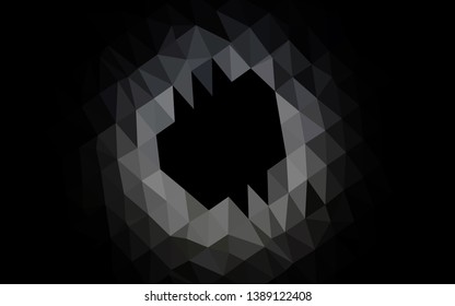Dark Black vector abstract mosaic background. Creative illustration in halftone style with gradient. Completely new template for your business design.