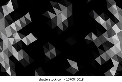 Dark Black vector abstract mosaic background. A sample with polygonal shapes. Elegant pattern for a brand book.