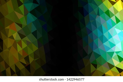 Dark Black vector abstract mosaic pattern. Colorful illustration in Origami style with gradient.  The best triangular design for your business.
