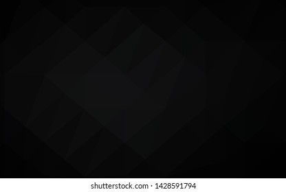 Dark Black vector abstract mosaic background. Modern geometrical abstract illustration with gradient. Brand new design for your business.