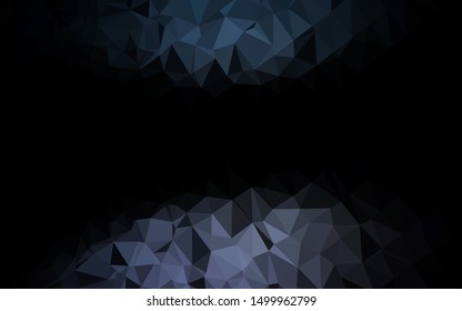 Dark Black vector abstract mosaic background. Geometric illustration in Origami style with gradient. The best triangular design for your business.