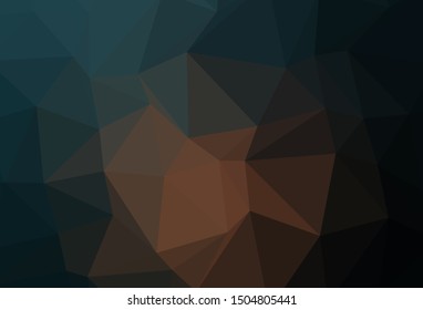 Dark Black vector abstract mosaic backdrop. Colorful illustration in Origami style with gradient.  Brand new design for your business.