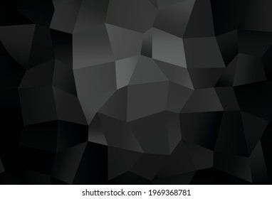 Dark Black vector abstract mosaic background. Geometric illustration in Origami style with gradient. Brand new design for your business.