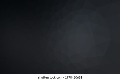 Dark Black vector abstract mosaic background. A sample with polygonal shapes. Polygonal design for your web site.