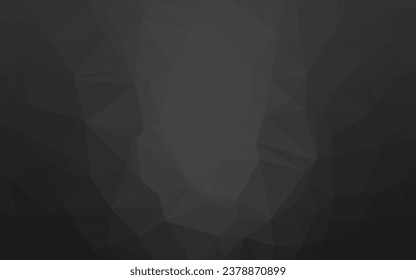 Borde de mosaico abstracto del vector negro oscuro. Ilustración geométrica en estilo Origami con gradiente. Diseño poligonal para su sitio web.