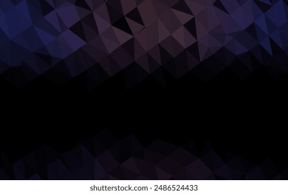 Dark Black vector abstract mosaic backdrop. A vague abstract illustration with gradient. The best triangular design for your business.