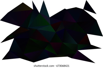 Dark Black vector abstract mosaic background. Colorful abstract illustration with gradient. The best triangular design for your business.