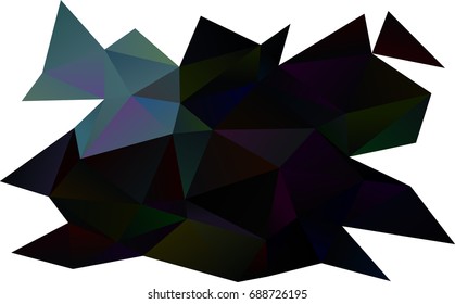 Dark Black vector abstract mosaic background. A sample with polygonal shapes. The template can be used as a background for cell phones.