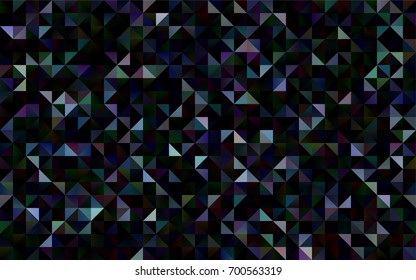 Dark Black vector abstract mosaic background. Creative illustration in halftone style with gradient. The elegant pattern can be used as part of a brand book.