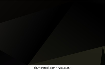 Dark Black vector abstract mosaic pattern. Triangular geometric sample with gradient.  Brand-new design for your business.