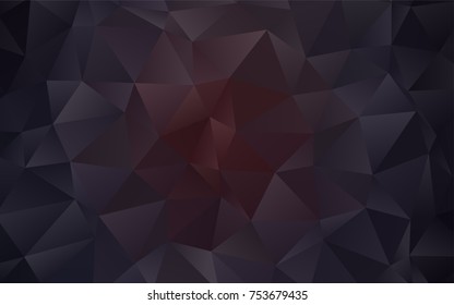 Dark Black vector abstract mosaic background. Triangular geometric sample with gradient.  The textured pattern can be used for background.