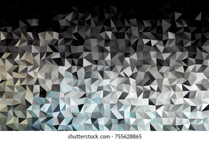 Dark Black vector abstract mosaic template. Creative geometric illustration in Origami style with gradient. The template can be used as a background for cell phones.