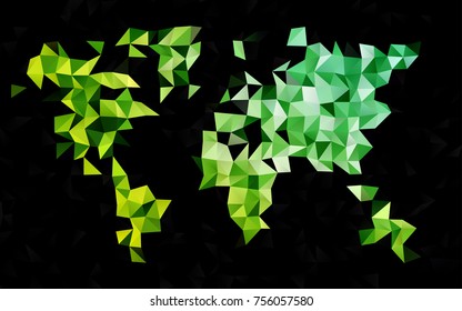 Dark Black vector abstract mosaic background. Creative geometric illustration in Origami style with gradient. A new texture for your design.