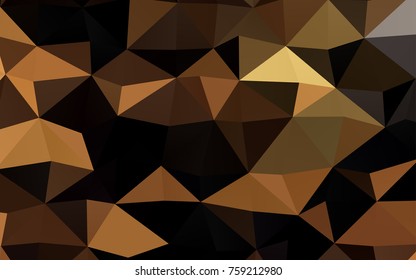Dark Black vector abstract mosaic template. Shining illustration, which consist of triangles. Brand-new style for your business design.