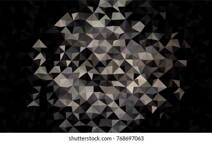 Dark Black vector abstract mosaic template. Shining colored illustration in a brand-new style. Triangular pattern for your business design.